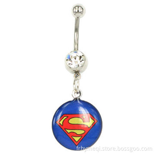 Dangling pics inlay navel belly rings